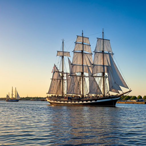 Flensburg Harbor at Sunset
